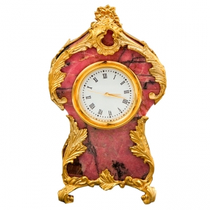 Часы интерьерные Бовари (бронза, родонит, позолота)