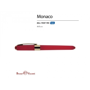 Ручка пластиковая шариковая Monaco, 0,5мм, синие чернила, красный