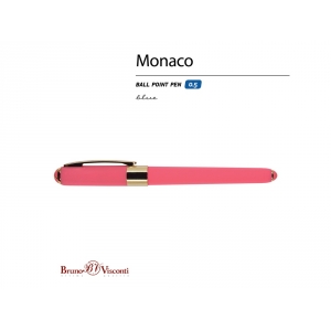 Ручка пластиковая шариковая Monaco, 0,5мм, синие чернила, коралловый