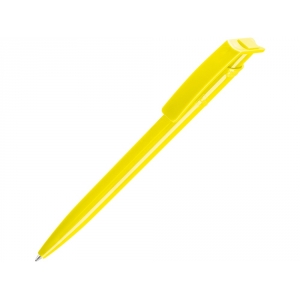Ручка шариковая пластиковая RECYCLED PET PEN, синий, 1 мм, желтый