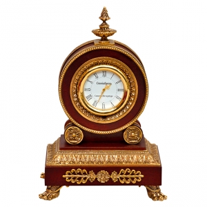 Часы интерьерные Дидро (бронза, красное дерево, патина)