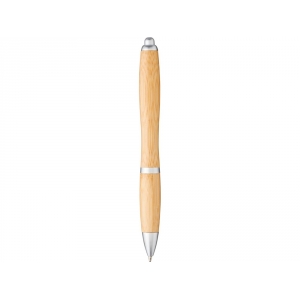 Шариковая ручка Nash из бамбука, натуральный/серебристый