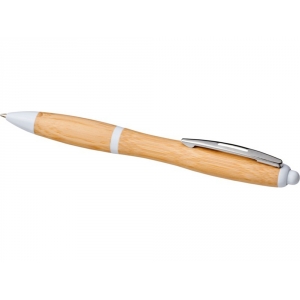 Шариковая ручка Nash из бамбука, натуральный/белый