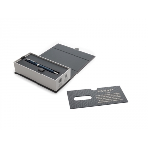 Ручка шариковая Parker Sonnet Core Subtle Blue CT, синий/серебристый