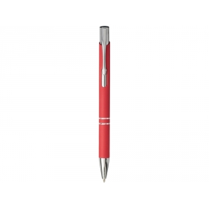 Шариковая кнопочная ручка Moneta с матовым антискользящим покрытием, красный