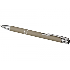 Шариковая кнопочная ручка Moneta с матовым антискользящим покрытием, темно-серый