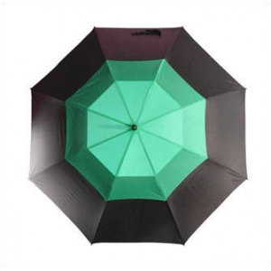Зонт-трость Monsun механический (черный с зеленым) противоштормовой