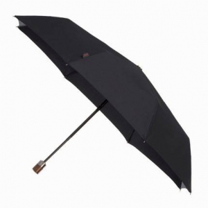 Зонт складной Wood classic автоматический, D=97 см (черный)