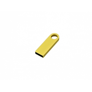 USB-флешка на 8 Гб с мини чипом, компактный дизайн с круглым отверстием., золотой