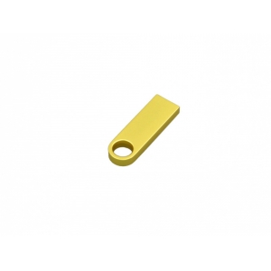 USB-флешка на 8 Гб с мини чипом, компактный дизайн с круглым отверстием., золотой