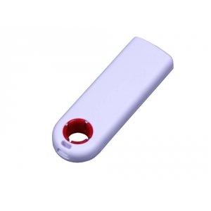 USB-флешка промо на 64 ГБ прямоугольной формы, выдвижной механизм, красный
