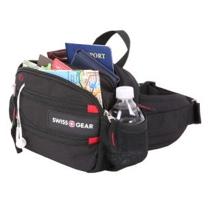 Сумка на пояс SWISSGEAR, полиэстер M2, 23х10х15 см, черный