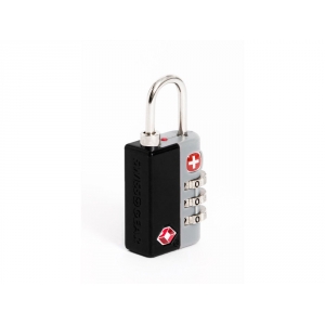 Замок кодовый TSA SWISSGEAR, цинковый сплав и AБС-пластик, 3 x 1,3 x 6,5 см, черный