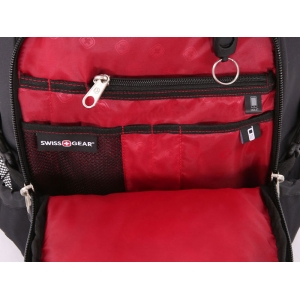 Рюкзак SWISSGEAR, 15, полиэстер 900D/М2 добби, 34x23x48 см, 38 л, черный/красный