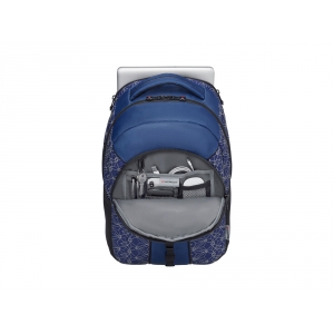 Рюкзак Sun WENGER 16'', синий со светоотражающим принтом, полиэстер, 35x27x47 см, 27 л