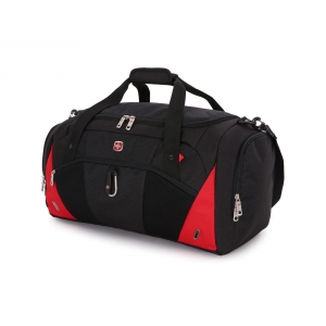 Сумка спортивная WENGER, чёрный/красный, полиэстер 600D, 56х25,5х28,5 см, 56 л