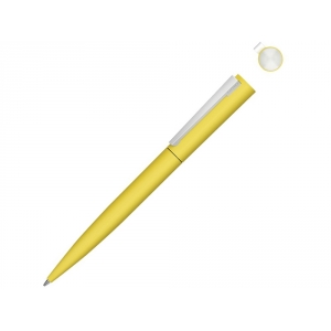 Металлическая шариковая ручка soft touch Brush gum, желтый