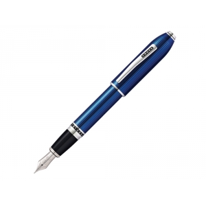 Перьевая ручка Cross Peerless Translucent Quartz Blue Engraved Lacquer, синий