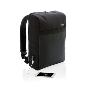 Антикражный рюкзак Swiss Peak 15  с RFID защитой и разъемом USB, черный