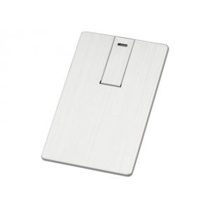 Флеш-карта USB 2.0 64 Gb в виде металлической карты Card Metal, серебристый