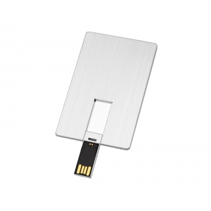Флеш-карта USB 2.0 64 Gb в виде металлической карты Card Metal, серебристый