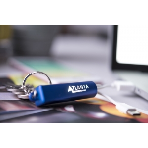 Кабель-брелок micro USB, USB-C и Lightning, синий