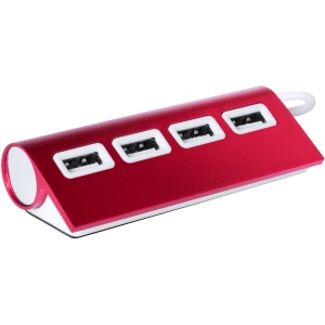 USB-хаб на 4 порта, красный