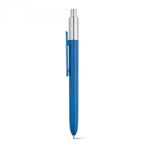 KIWU CHROME. Ручка шариковая в ABS с глянцевым покрытием и сверху с хромированной отделкой, Голубой