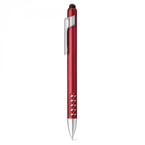 EASEL. Шариковая ручка с функцией стилуса и подставкой для мобильного телефона, Красный