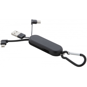 Зарядный кабель с разъемами micro USB, USB-C и Lightning, черный
