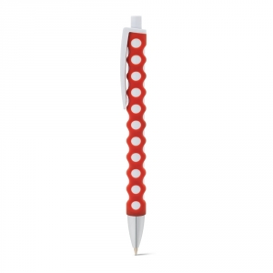 CIRCLE. Шариковая ручка с резиновой отделкой, Красный