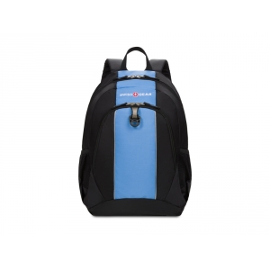 Рюкзак SWISSGEAR, чёрный/голубой, полиэстер, 32х14х45 см, 20 л