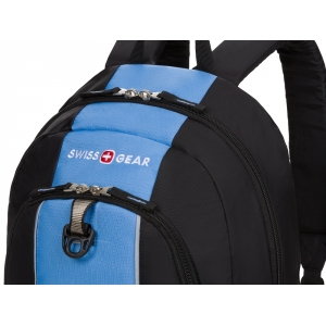 Рюкзак SWISSGEAR, чёрный/голубой, полиэстер, 32х14х45 см, 20 л
