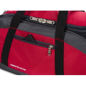Сумка спортивная SWISSGEAR, красный/серый/чёрный, полиэстер 1200D, 52х25х30 см, 39 л