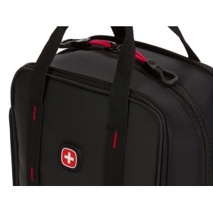 Термосумка для ланча SWISSGEAR, прорезиненный полиэстер 600D, черный/красный, 23х15х10 см, 3,5 л