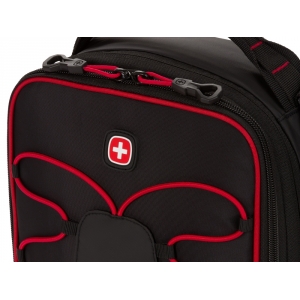 Термосумка для ланча SWISSGEAR, прорезиненный полиэстер 600D, чёрный/красный, 20х18х26 см, 8,5 л