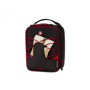 Термосумка для ланча SWISSGEAR, прорезиненный полиэстер 600D, чёрный/красный, 20х18х26 см, 8,5 л