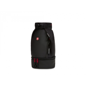 Термосумка для ланча SWISSGEAR, прорезиненный полиэстер 600D, чёрный/красный, 17х17x37 см, 5 л