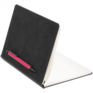 Ежедневник Magnet с ручкой, черный с розовым