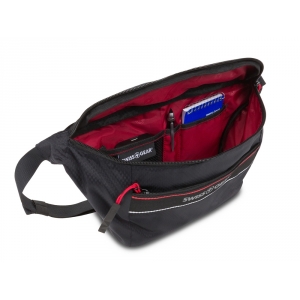 Сумка на пояс SWISSGEAR, черная, полиэстер с плетением рип-стоп, 38 x 5 x 15 см