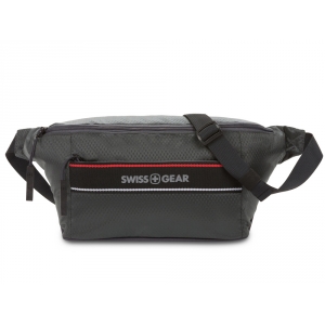 Сумка на пояс SWISSGEAR, серая, полиэстер с плетением рип-стоп, 38 x 5 x 15 см