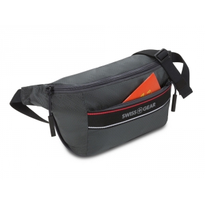 Сумка на пояс SWISSGEAR, серая, полиэстер с плетением рип-стоп, 38 x 5 x 15 см