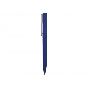 Ручка шариковая пластиковая Bon с покрытием soft touch, темно-синий
