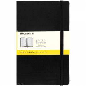 Записная книжка Moleskine Classic Large, в клетку, черная