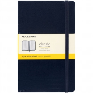 Записная книжка Moleskine Classic Large, в клетку, синяя