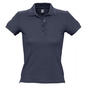 Рубашка поло женская People 210 темно-синяя (navy), размер M