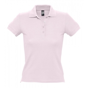 Рубашка поло женская People 210 нежно-розовая, размер S