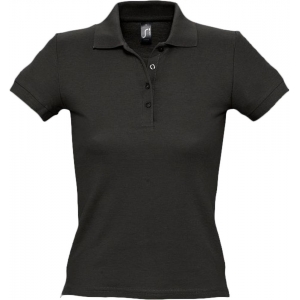 Рубашка поло женская People 210 черная, размер XL