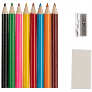 Набор Hobby с цветными карандашами, ластиком и точилкой, красный, уценка