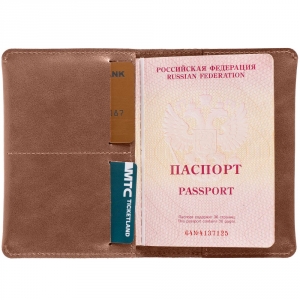 Обложка для паспорта Apache ver.2, коричневая (какао)